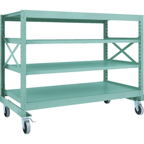 TRUSCO ( トラスコ中山 ) R3型ボルト式中量棚W1800XD900XH1400 4段 Φ150 ウレタンキャスター付 ( R3-4694-U150 )