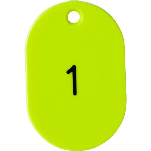 TRUSCO 番号入小判札 小 45X30 1~25 黄 ( T