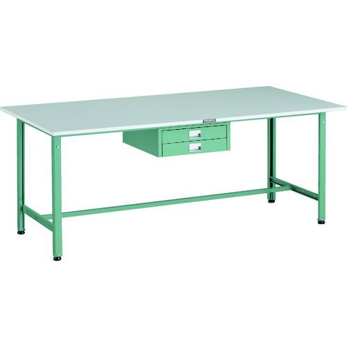 Diy, Supplies - TRUSCO ( トラスコ中山 ) 軽荷重作業台(300kg)AE型 1800X900XH740 薄型2段引出し付 グリーン色 ( RAE-1809UDC2 )