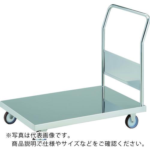 TRUSCO ( トラスコ中山 ) オールステンレス製運搬車 抗菌ステンレス天板台車 (固定ハンドルタイプ・ナイロンウレタン車輪) 800×450 ( KAS-3-100NU )