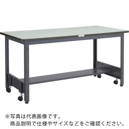 特長：移動に便利なキャスター内蔵の作業台です。仕様：天板材質：リノリューム張間口(mm)：1800奥行(mm)：750高さ(mm)：740脚部カラー：ダークグレー(DG)アジャスターねじサイズ：M16×2.0下棚：AEWLT型(1枚)均等荷重(kg)：500色：ダークグレーキャスター許容荷重：50kg/個キャスター降下時の高さ(mm)：約754アジャスターねじサイズ：M16×2.0アジャスター調整範囲(mm)：20材質／仕上：本体:スチール注意：移動の際には台の上に物をのせないでください。車上渡しのため、お客様での荷降ろしが必要です。提供不可：chemSHERPA　●代表画像について 商品によっては、代表画像を使用している場合がございます。 商品のカラー、サイズなどが異なる商品をイメージ画像として 使用させて頂いている場合がございます。 必ず、商品の品番と仕様をご確認のうえ、ご注文お願いいたいます。 　●お買上げ明細書の廃止について 当店では、個人情報保護と環境保護の観点から同封を廃止しております。 お買上げ明細書が必要な場合は、備考欄に「お買上げ明細必要」と 記載お願いいたします。 当店からの出荷の場合は、同封にて発送させて頂きます。 （※メーカー直送の場合は、PDFデータをメールさせて頂きます。） 　注意事項 ※商品名に【2個セット】等、数量の明記がない場合は1個での販売となります。