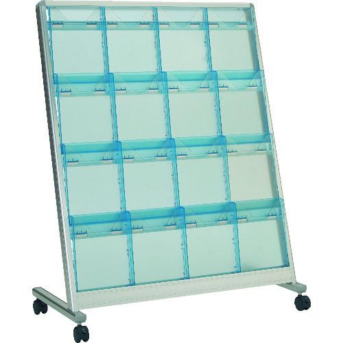 TRUSCO　パンフレットスタンド　A4サイズ対応　傾斜4列4段　シルバー TAP-404K ( TAP404K ) トラスコ中..