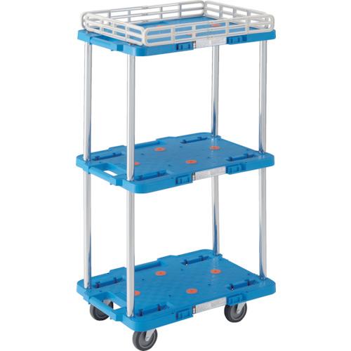 TRUSCO ( トラスコ中山 ) 樹脂製台車 ルートバン 3段式 こぼれ止め1段付 370X500 青 ( MPB-503K-B )
