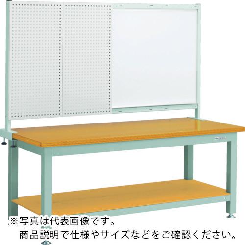 特長：本体は構造用鋼管、圧延鋼材で、接続部分はすべて溶接で接合しています。向かって左側がパンチングパネルで右側がホワイトボードです。フックなどを用いてパンチングパネルに工具などを吊り下げることができます。本体は構造用鋼管、圧延鋼材で、接続部分はすべて溶接で接合されており、耐久性抜群です。ホワイトボード付の前パネルを天板に取り付けます。引出しはご希望の位置に取付けできます。オプションバイス・引出しは同時発注時のみ取付けます。後付けは出来ません。仕様：天板材質：スチール間口(mm)：1800奥行(mm)：900高さ(mm)：1740脚部カラー：グリーンアジャスターねじサイズ：M16×2.0均等荷重(kg)：3000下棚均等荷重(kg)：100前パネル・ホワイトボード付：SFP型下棚均等荷重：100kg材質／仕上：本体:スチール注意：荷物をのせたままペダルを踏んだり作業台を移動させたりしないでください。荷降ろしにはフォークリフトが必要です。車上渡しのため、お客様での荷降ろしが必要です。取付穴加工が必要な為、引出・キャビネットの後付け不可です。提供不可：chemSHERPA　●代表画像について 商品によっては、代表画像を使用している場合がございます。 商品のカラー、サイズなどが異なる商品をイメージ画像として 使用させて頂いている場合がございます。 必ず、商品の品番と仕様をご確認のうえ、ご注文お願いいたいます。 　●お買上げ明細書の廃止について 当店では、個人情報保護と環境保護の観点から同封を廃止しております。 お買上げ明細書が必要な場合は、備考欄に「お買上げ明細必要」と 記載お願いいたします。 当店からの出荷の場合は、同封にて発送させて頂きます。 （※メーカー直送の場合は、PDFデータをメールさせて頂きます。） 　注意事項 ※商品名に【2個セット】等、数量の明記がない場合は1個での販売となります。