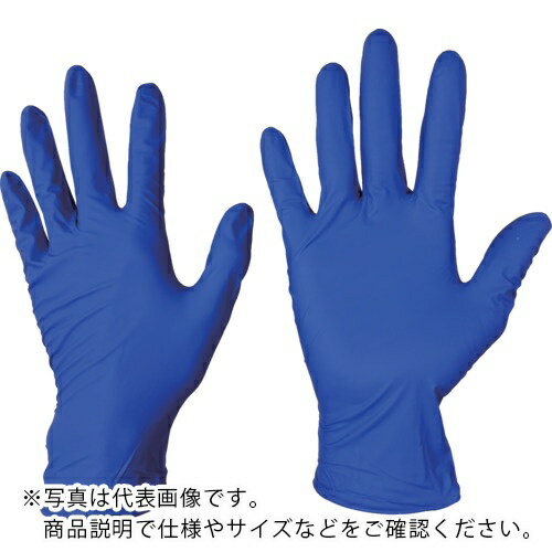 TRUSCO ( トラスコ中山 ) 使い捨てニトリル手袋TGセーフ 中厚手タイプ 0.12mm 粉なし濃青L 100枚入 ( TGNN12BL )