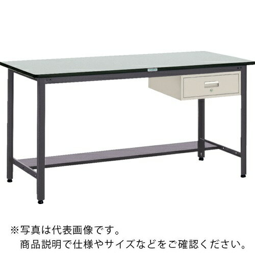 Rakuten - TRUSCO ( トラスコ中山 ) 中荷重立作業台(500kg)HAEW型 1500X750XH885 1段引出付 ダークグレー色 ( HAEWR-1575F1 (リノリュームバリテンバン) ) 【メーカー取寄】