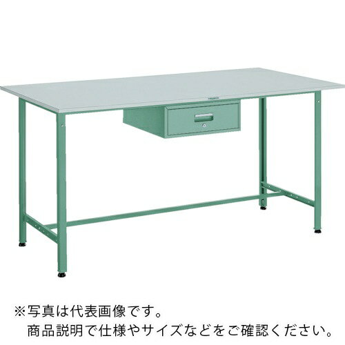 Rakuten - TRUSCO ( トラスコ中山 ) 軽荷重立作業台(300kg)HAE型 1200X600XH900 1段引出付 グリーン色 ( HRAE-1260F1 ) 【メーカー取寄】