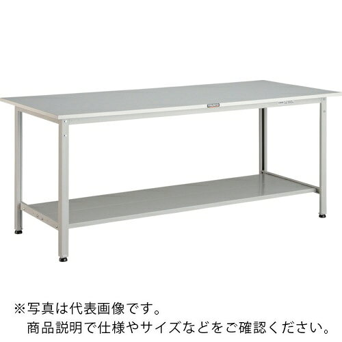 TRUSCO ( トラスコ中山 ) 軽荷重作業台(300kg)AE型 1500X750XH740 下棚2枚付 ホワイト色 ( RAE-1500LT2 W ) 【メーカー取寄】