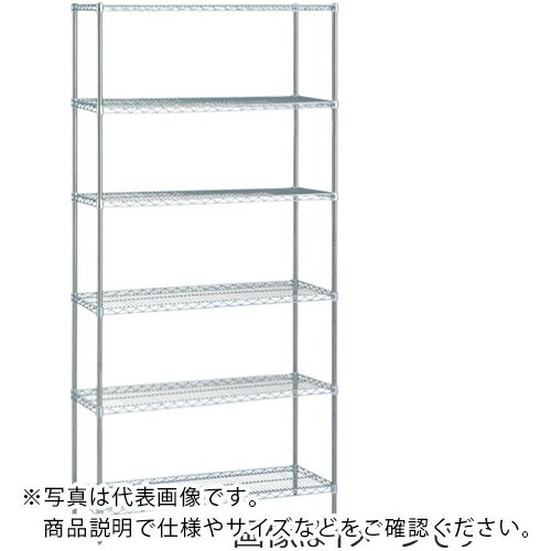 乐天商城 - ERECTA ( エレクター ) スーパーシリーズ・オールステンレスワイヤーシェルフ 間口1062mm×奥行613mm×高さ1892mm(PS) DB無 6段 ( SLS1070PS1900SN6 )