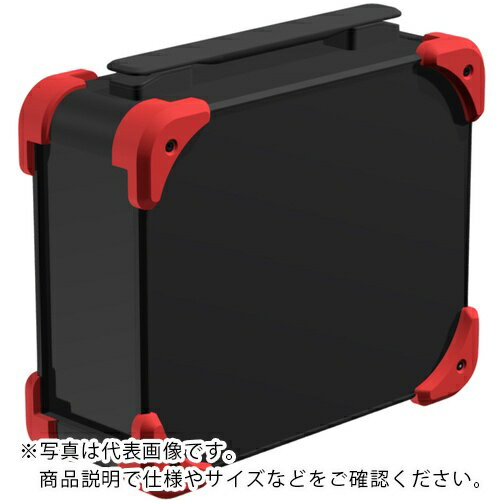 タカチ ( タカチ電機工業 ) コーナーガード付キャリングケース AUGHシリーズ 111×308×368mm ブラック/レッド/ブラック ( AUGH99-36-30-BRB )