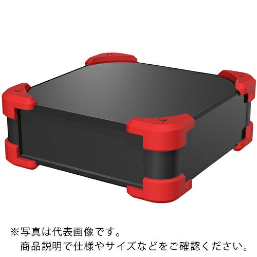 タカチ ( タカチ電機工業 ) コーナーガード付アルミケース AUGシリーズ ブラック/レッド 127×508×508mm ( AUG115-50-50-BR )