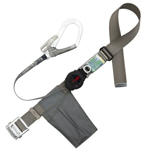 TSUYORON ( 藤井電工 )　胴ベルト型墜落制止用器具（巻取タイプ）ロック機構付き　ワン・ハンドリトラ　シルバー　Mサイズ　幅50MM×長さ1200MM TB-ORN-599-SL1-M-JAN-BP ( TBORN599SL1MJANBP ) 藤井電工（株）