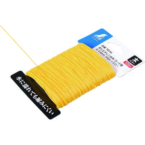 シンワ ポリエチレン水糸 カード巻 太 0．8mm 100mイエロー ( 78556 ) シンワ測定（株）