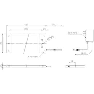日機 調光式LED面発光型ライト 28W AC100V NLUD12025AC 日機(株) 【メーカー取寄】