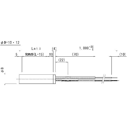 トキワONLINEのTRUSCO ( トラスコ中山 ) カートリッジヒーターφ12 150L 100V 500W ( CH1-12150 )｜アングル2