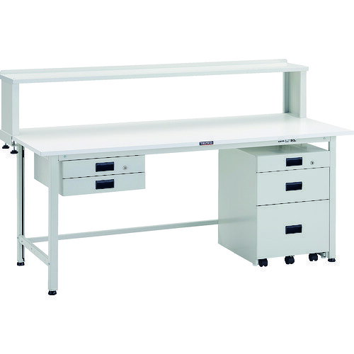TRUSCO ( トラスコ中山 ) 軽荷重作業台(200kg)AO型 900X750XH740 下棚2枚付 ホワイ...