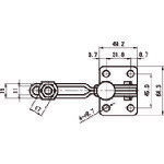 スーパー ( スーパーツール ) 下方押え型トグルクランプ(垂直ハンドル式) 全長:205mm 締付力:3.4kN フランジベース ( TDV650F )