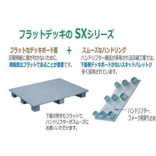 NPC ( 日本プラパレット ) プラスチックパレットSXー1109E4 単面四方差し グレー (...