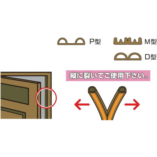 光 戸当りクッションテープ M型茶 ( KMT...の紹介画像2
