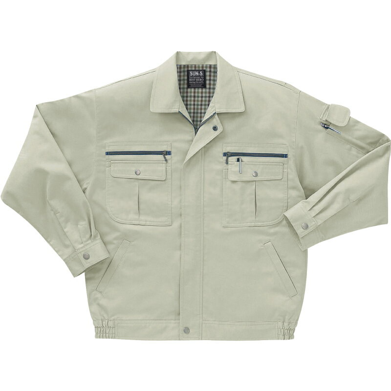 乐天商城 - サンエス 長袖ブルゾン アイボリー/4Lサイズ ( WA8200 2アイボリー 4L )