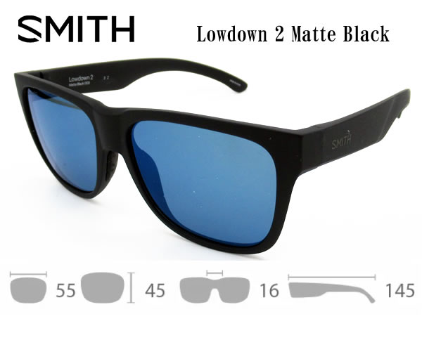 SMITH スミス Lowdown2 ローダウン2 クロマポップ偏光 フレームカラー：Matte Black レンズカラー：ブルーミラー ChromaPop Polarized Mirror フィッシング