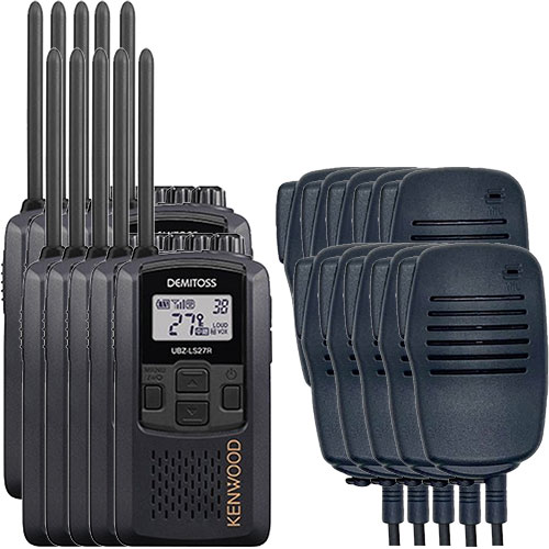 UBZ-LS27R 10台SET JVCケンウッド KENWOOD 特定小電力トランシーバー 中継器対応 デミトス20 インカム おまけ付(スピーカーマイク EPS-10K)