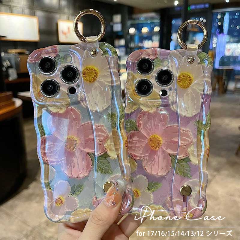 Rakuten - iphone17ケース ベルト付き iphone17proケース 花柄 17promax ケース iphone air ケース 16proケース 16promax 16ケース 14pro 14promax 13 13pro 13promax 12 15pro 15promax 15 耐衝撃 落下保護 大人女子 女子 可愛い オシャレ 高級感 カメラレンズ保護 スタンド 春 夏