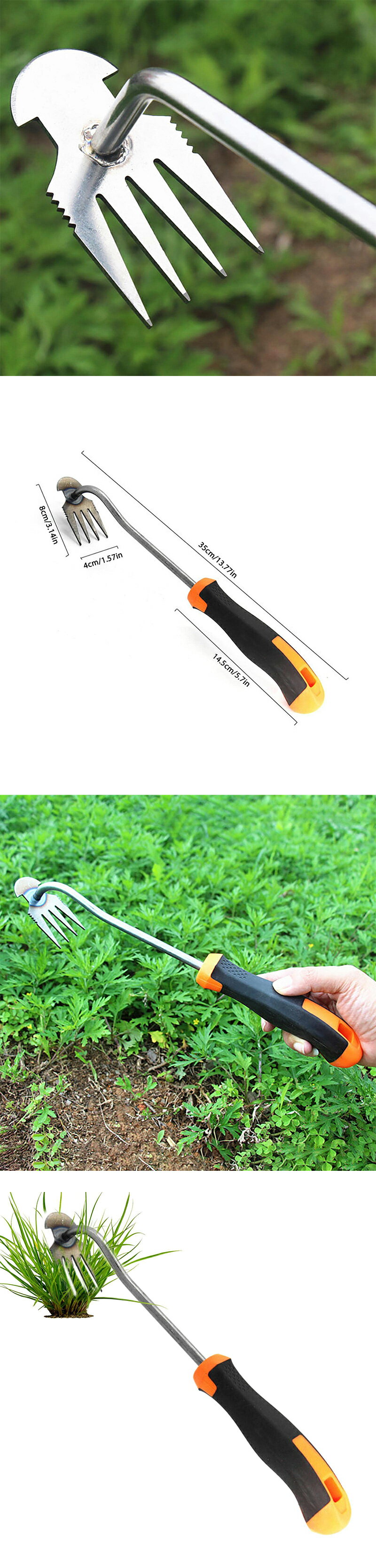 【送料無料】草抜き くわ 芝生 雑草抜き 道具 雑草取り器具 片手鍬 菜園鍬 ステン...
