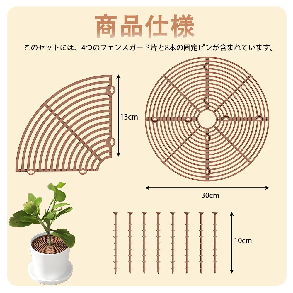 植木鉢グリッド 植木鉢カバー 直径30cm 植木鉢土壌ガードカバー 丸型 中空カバー ...