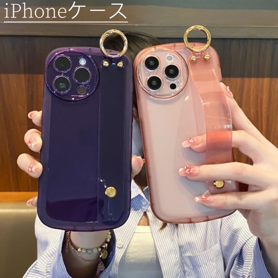 Rakuten - iphone16ケース ベルト付き スタンド機能 落下防止 16pro 16promax iphone15ケース 15proケース 15promaxケース iphone14 14pro 13 13pro 13promax 13mini 12 12pro 12promax 12mini 11 pro 11promax se2 se3 高級感 パープル おしゃれ かわいい 韓国風 耐衝撃 クリア 透明