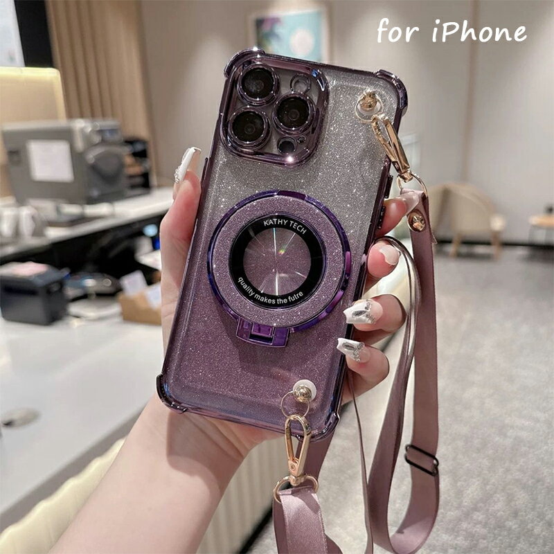 乐天商城 - iphone16promax ケース ショルダーストラップ付き iphone16proケース magsafe対応 16ケース キラキラ iphone15ケース 磁気吸着 15pro 15promax 14 14pro 14promax 13 13pro 13promax 12 12pro 12promax 11 耐衝撃 落下防止 大人女子 女子 リング スタンド 高級感 レンズ保護