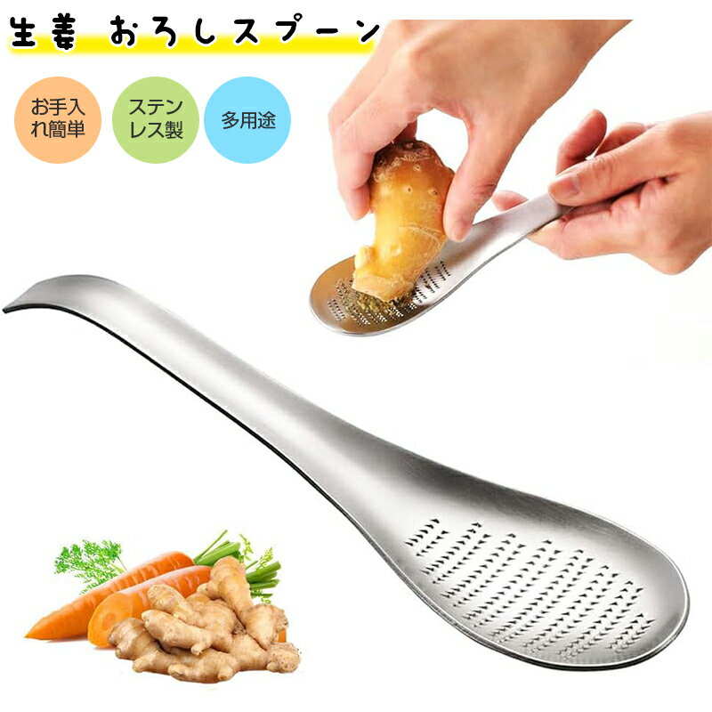 生姜 おろしスプーン 2個セット スプーン ジンジャースプーン わさびおろし器 ステンレス鋼のジンジャーおろし金スプーンニンニクおろし 保存しやすい