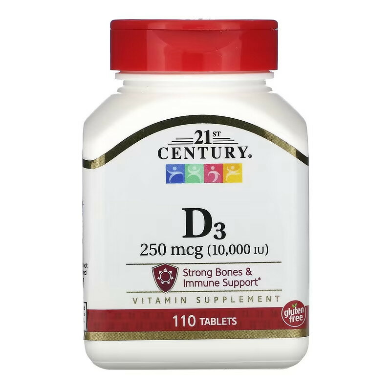 21st Century　ビタミンD3　250mcg（10,000IU）　110粒