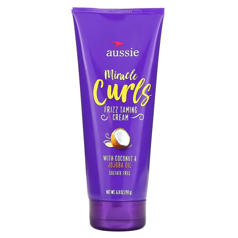 Aussie, Miracle Curls（ミラクルカール） クシどおりを良くするクリーム ココナッツ＆オーストラリア産ホホバオイル（整髪成分）配合 193g（6.8オンス）