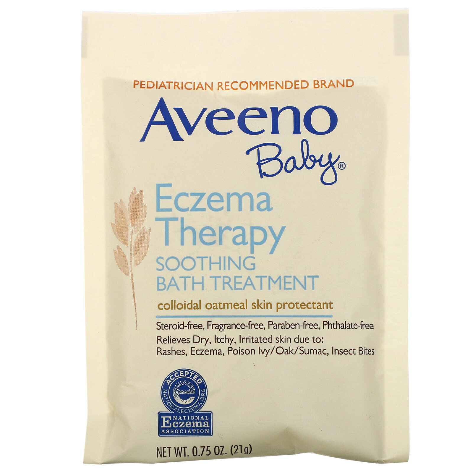 AVEENO ベビー Eczema Therapy 症状を緩和するバストリートメント 無香料 5バスパック 3.75オンス(106 g)