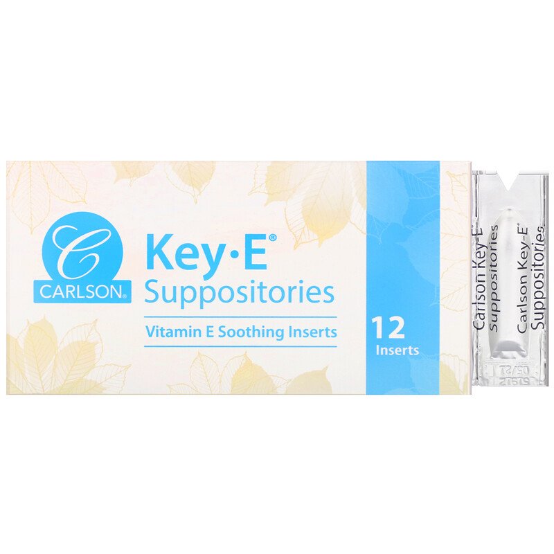 ■ご使用の目安　For rectal or vaginal use. Remove foil. Insert one suppository as needed one or more times daily to soothe minor irritations. Non-laxative.■英語商品名　Key-E Suppositories with Natural Vitamin E 12 pck■メーカー名　CARLSON社■内容量　12袋■商品総重量　36.9g■成分内容（Aqua、Cocamidopropyl Betaine、Sodium Lauryl Sulfoacetate、Melaleuca Alternifolia Leaf Oil、Triticum Vulgare Germ Oil、Humulus Lupulus Extract、Salvia Officinalis Leaf Extract、Urtica Dioica Extract、Algae Extract、Anthemus Nobilis Flower Extract、Calendula Officinalis Flower Extract、Citrus Grandis Seed Extract、Panthenol、Tocopheryl Acetate、Retinyl Palmitate、Hydrolyzed Wheat Protein Guar Hydroxypropyltrimonium Chloride、Glycerin、Alcohol、Lecithin、Sodium Sulfate、Sodium Chloride、Lauryl Gluc)Keep out of the reach of children. In case of rectal bleeding、consult a physician. 1) 広告文責　池田昭広　050-3593-7343 2) メーカー名　CARLSON 3) 原産国　アメリカ合衆国 4) 商品区分　健康食品　　