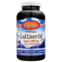 ■ご使用の目安　Take one soft gel one to three times daily. AT MEALTIME.■英語商品名　Cod Liver Oil Super (1000mg) 250 sgels■メーカー名　CARLSON社■内容量　250ソフトジェルカプセル■商品総重量　442.3g■成分内容（1ソフトジェルカプセル中)Calories 9　Calories from Fat 9　Total Fat 1g 2　Cholesterol 4mg 1　Vitamin A 2000IU 40　Vitamin D 400IU 100　Vitamin E Natural 10IU 33　Norwegian Cod Liver Oil 1000mg　EPA (eicosapentaenoic acid) 80mg　DHA (docosahexaenoic acid) 100mg　Other ingredients: beef gelatin、glycerin、water、retinyl palmitate、cholecalciferol. 1) 広告文責　池田昭広　050-3593-7343 2) メーカー名　CARLSON 3) 原産国　アメリカ合衆国 4) 商品区分　健康食品　　