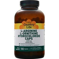 ■ご使用の目安　Adults take two (2) capsules daily preferably at bedtime or between meals.■英語商品名　L-Arginine L-Ornithine (1000mg) 180 caps■メーカー名　COUNTRY LIFE社■内容量　180カプセル■商品総重量　575.5g■成分内容（2カプセル中)ビタミンB6 20mg　L-アルギニン 1250mg　L-オルニチン(フロム・750mgオブ・L-オルニチン塩化水素) 585mg　Gelatin (capsule shell)、Cellulose、Magnesium Searate、Silica. NO yeast、corn、wheat、soy、gluten、milk、salt、sugar、starch、preservatives or artificial color.　Consult your healthcare professional prior to use if you have or suspect a medical condition、are taking prescription drugs or are pregnant or lactating. 1) 広告文責　池田昭広　050-3593-7343 2) メーカー名　COUNTRY LIFE 3) 原産国　アメリカ合衆国 4) 商品区分　健康食品　　