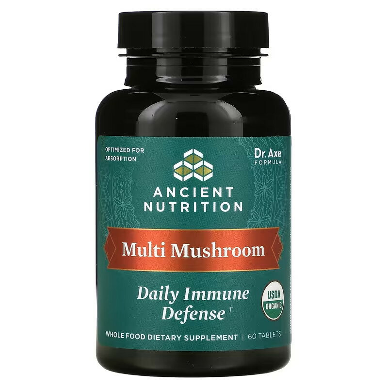 Dr. Axe / Ancient Nutrition マルチマッシュルーム Daily Immune Defense タブレット60粒