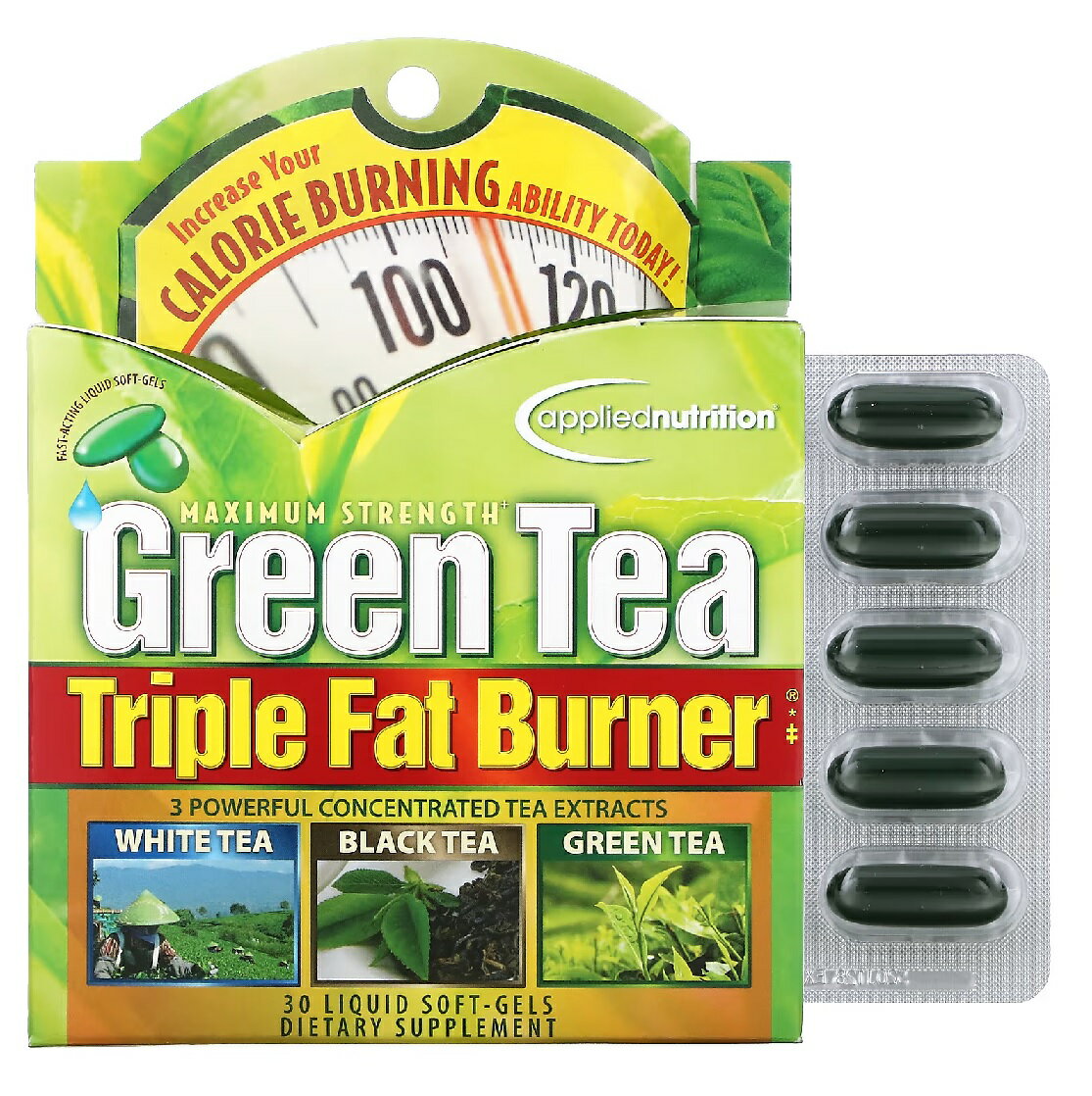 Applied nutrition　Green Tea Triple Fat Burner（グリーンティートリプルファットバーナー）　液体ソフトジェル30粒