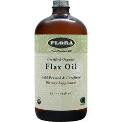 FLORA社 サーティファイド オーガニック フラックスオイル - コールドプレス 未精製 32fl.oz