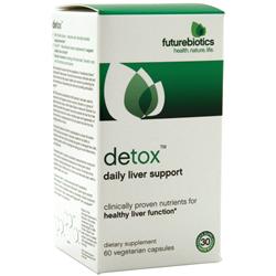 ●ご使用の目安　As a dietary supplement, take 2 capsules daily, preferably with meals.●英語商品名　Detox 60 vcaps●メーカー名　FUTUREBIOTICS社●内容量　60ベジカプセル●商品総重量　209.8g●成分内容（2カプセル中)Milk Thistle seed extract 250mg　Picroliv 150mg　Proprietary Hepatoprotective Compound 450mg　Milk Thistle seed　Curcumin C3 Complex　Tumeric root　Picrorhiza kurroa rhizome　Dandelion root　Beet root　Alfalfa leaf　Artichoke leaf　Futurebiotics BioAccelerators 23mg　Bioperine　Ginger root extract　Trikatu　Digezyme　Lactospore　Other Ingredients: Modified Cellulose、Cellulose、Stearic Acid、Vegetable Stearate、Geranium Oil.　 1) 広告文責　池田昭広　050-3593-7343 2) メーカー名　FUTUREBIOTICS 3) 原産国　アメリカ合衆国 4) 商品区分　健康食品　