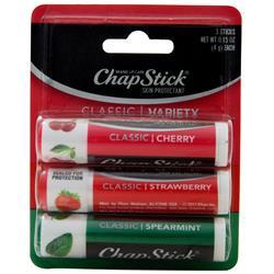 Chapstick クラッシックリップバーム チェリー ストロベリー スペアミント 各1本 3本パック（各0.15 oz）