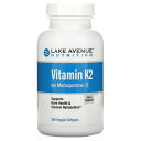 Lake Avenue Nutrition　ビタミンK2（メナキノン-7）、50mcg、植物性ソフトジェル360粒