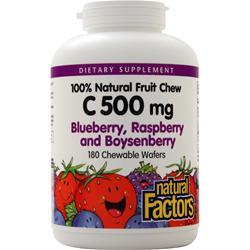 NATURAL FACTORS社　100% ナチュラルフルーツ チュウ C 500mg ミックスベリーズ 180枚