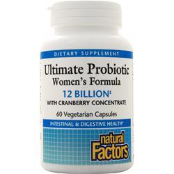 ●ご使用の目安　1 capsule, 3 times per day or as directed by a health professional. For best results, take with a meal.●英語商品名　Ultimate Probiotic Women’s Formula 60 vcaps●メーカー名　NATURAL FACTORS社●内容量　60ベジカプセル●商品総重量　62.4g●成分内容（1カプセル中)Proprietary Synergistic Blend　Total Active Cell Count 12bill　L. acidophilus 2.4bill　L. casei 2.4bill　L. rhamnosus 2.4bill　B. longum 1.2bill　L. plantarum 1.2bill　L. fermentum 0.6bill　L. lactis 0.6bill　Streptococcus thermophilus 0.6bill　B. breve 0.4bill　B. bifidum 0.2bill　CranRich Cranberry Concentrate 250mg　Other ingredients: vegetarian capsule (cellulose、purified water)、FOS (fructooligosaccharides)、inulin、magnesium stearate (vegetable grade)、ascorbic acid.　 1) 広告文責　池田昭広　050-3593-7343 2) メーカー名　NATURAL FACTORS 3) 原産国　アメリカ合衆国 4) 商品区分　健康食品　　