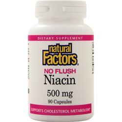 NATURAL FACTORS社　ノー フラッシュ ナイアシン (500mg) 90カプセル