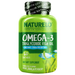 NATURELO　オメガ3、トリグリセリドフィッシュオイル、1,100mg、ソフトジェル60粒