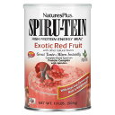 NaturesPlus　Spiru-Tein（スピルテイン）高タンパクエネルギーミール、エキゾチックレッドフルーツ、504g（1.1ポンド）