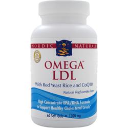 ■ご使用の目安　Three soft gels daily, with food, or as directed by your health care professional or pharmacist.■英語商品名　Omega LDL 60 sgels■メーカー名　NORDIC NATURALS社■内容量　60ソフトジェルカプセル■商品総重量　127.6g■成分内容（3ソフトジェルカプセル中)Calories 15　Calories from fat 15　Total Fat 1.8 g 3　Saturated Fat 0 g 0　Trans Fat 0 g †　Vitamin E (d-alpha tocophero) 30 IU 100　Red Yeast Rice Powder 1200 mg †　Coenzyme Q10 30 mg †　Omega-3s Weight Volume　EPA (Eicosapentaenoic Acid) 585 mg 35　DHA (Docosahexaenoic Acid) 405 mg 25　Other Omega-3s 162 mg 10　Total Omega-3s 1152 mg 70　Oleic acid (Omega-9) 51 mg 3　Other Ingredients: Purified deep sea fish oil (from anchovies and sardines)、Soft gel capsule (gelatin、glycerin、purified water、caramel color、natural lemon oil)、red yeast rice powder、d-alpha tocopherol、rosemary extract、yellow beeswax、soy lecithin、coenzyme Q10.　Consult with your physician before using this product if you are pregnant、lactating、allergic to iodine、use blood thinners、or anticipate surgery. Keep out of the reach of children. Store in a cool、dry place、away from sunlight. Do not take if tamper-evident seal is broken or missing.　 1) 広告文責　池田昭広　050-3593-7343 2) メーカー名　NORDIC NATURALS 3) 原産国　アメリカ合衆国 4) 商品区分　健康食品　　　